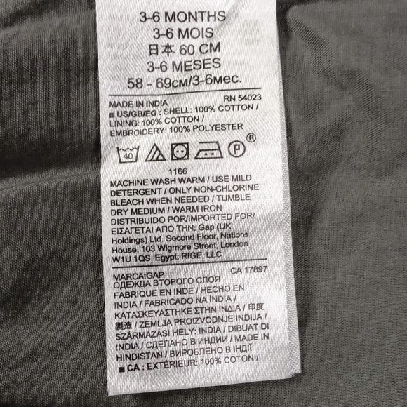 Baby Gap Gray Dress With Long Sleeves And Embroidered Flower Detail US 3-6M - Picture 5 of 5